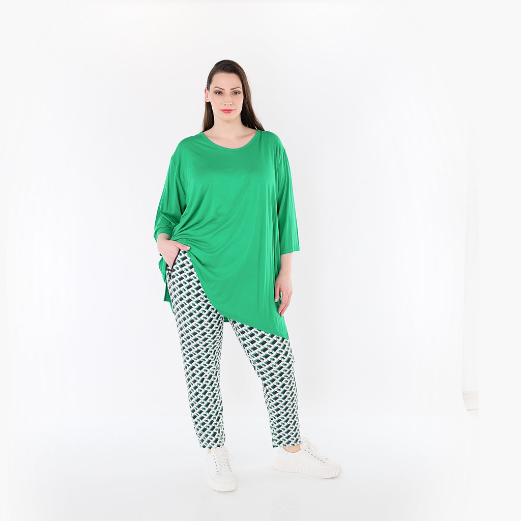 AKH Fashion 7183 Trousers, Navy-Green-White
