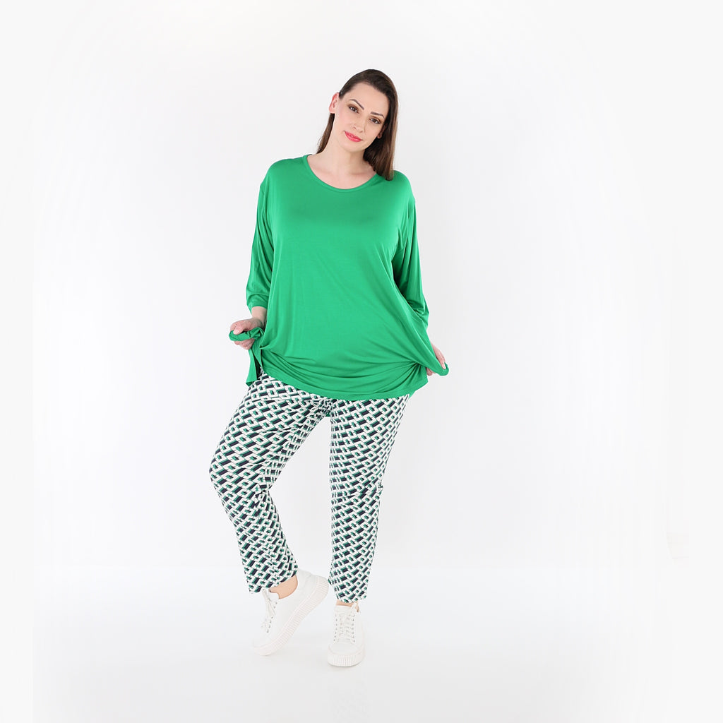 AKH Fashion 7183 Trousers, Navy-Green-White