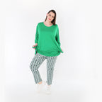 AKH Fashion 7183 Trousers, Navy-Green-White