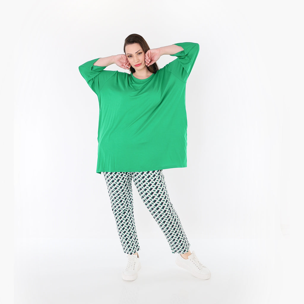 AKH Fashion 7183 Trousers, Navy-Green-White