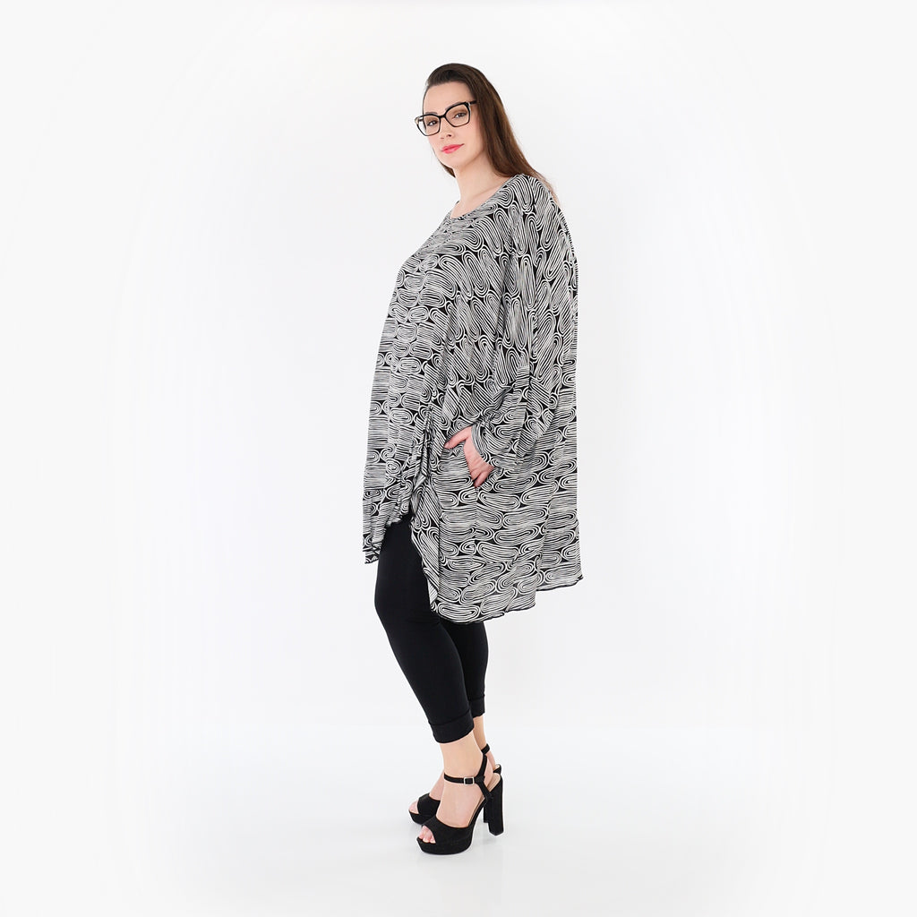 AKH Fashion 6911 Big Shirt, Black and White