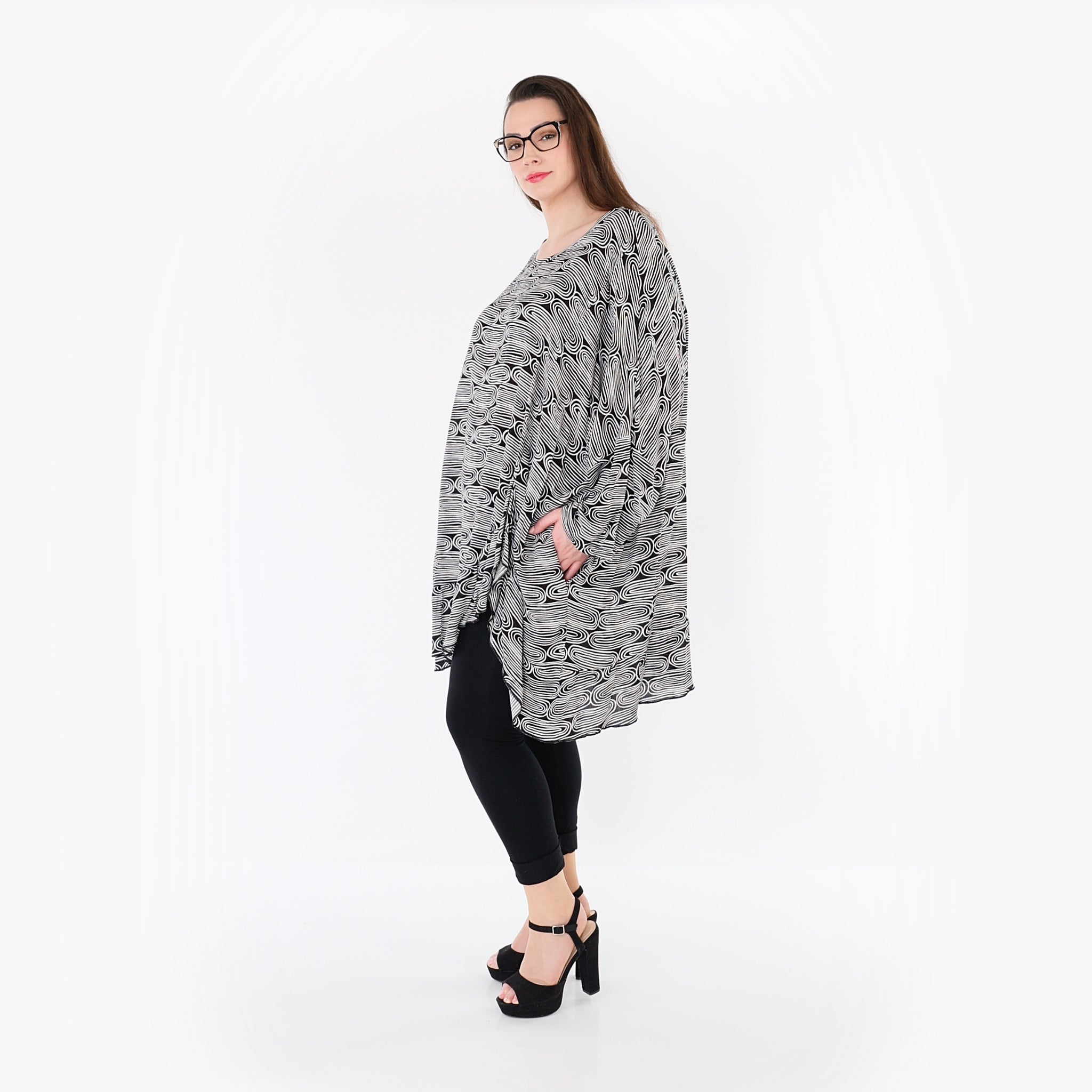 AKH Fashion Shirt 6911 SummerLove, Schwarz-Weiß