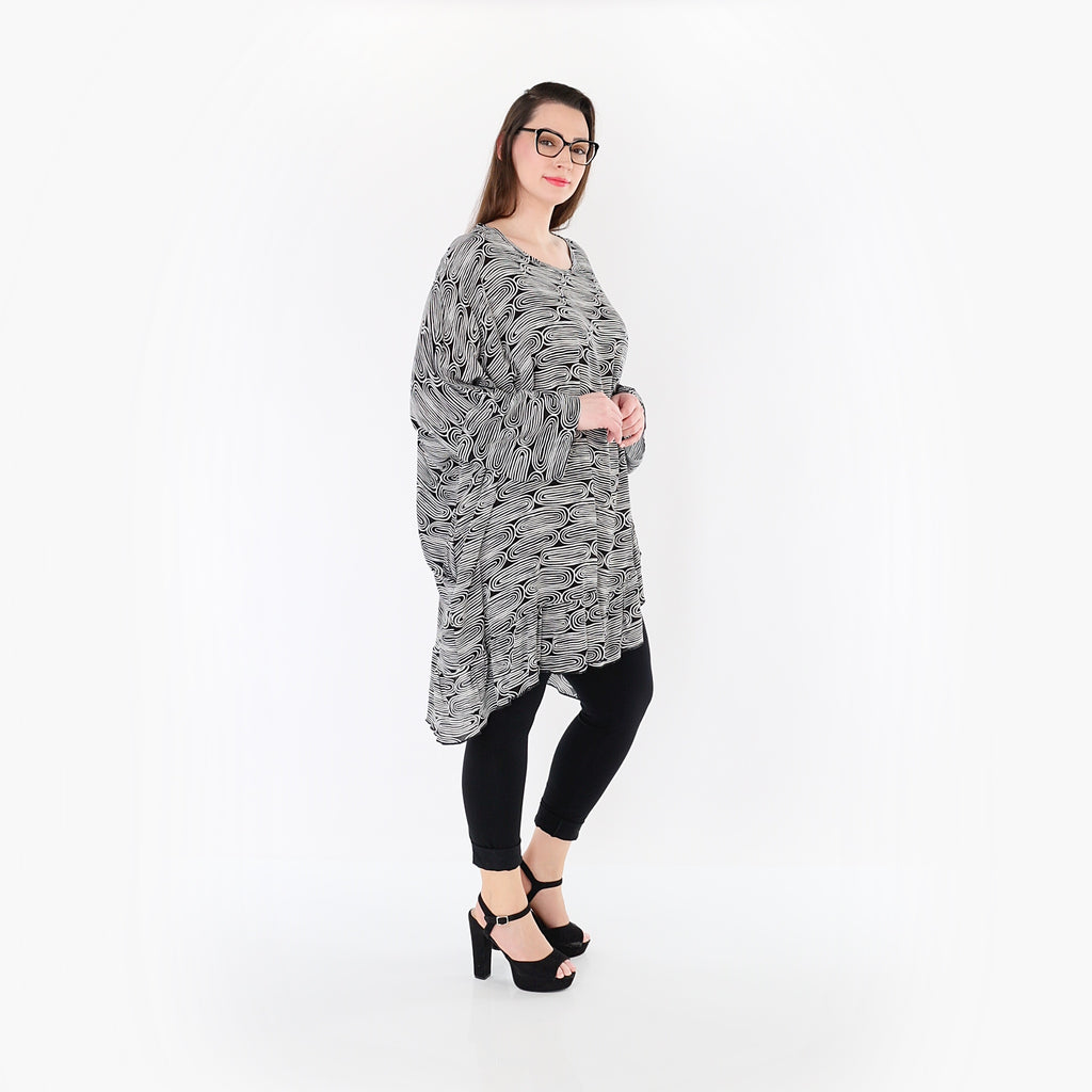 AKH Fashion 6911 Big Shirt, Black and White