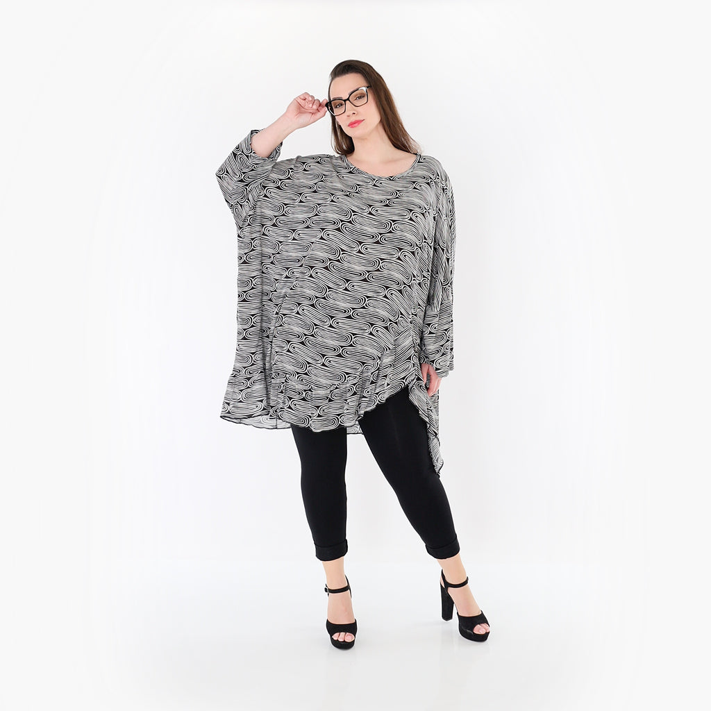 AKH Fashion 6911 Big Shirt, Black and White