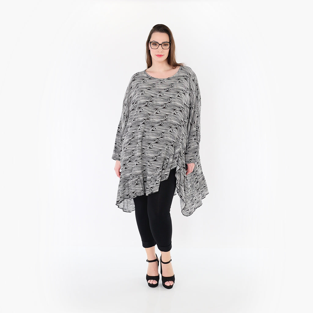 AKH Fashion 6911 Big Shirt, Black and White