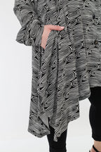 AKH Fashion 6917 Jacket, Black and White