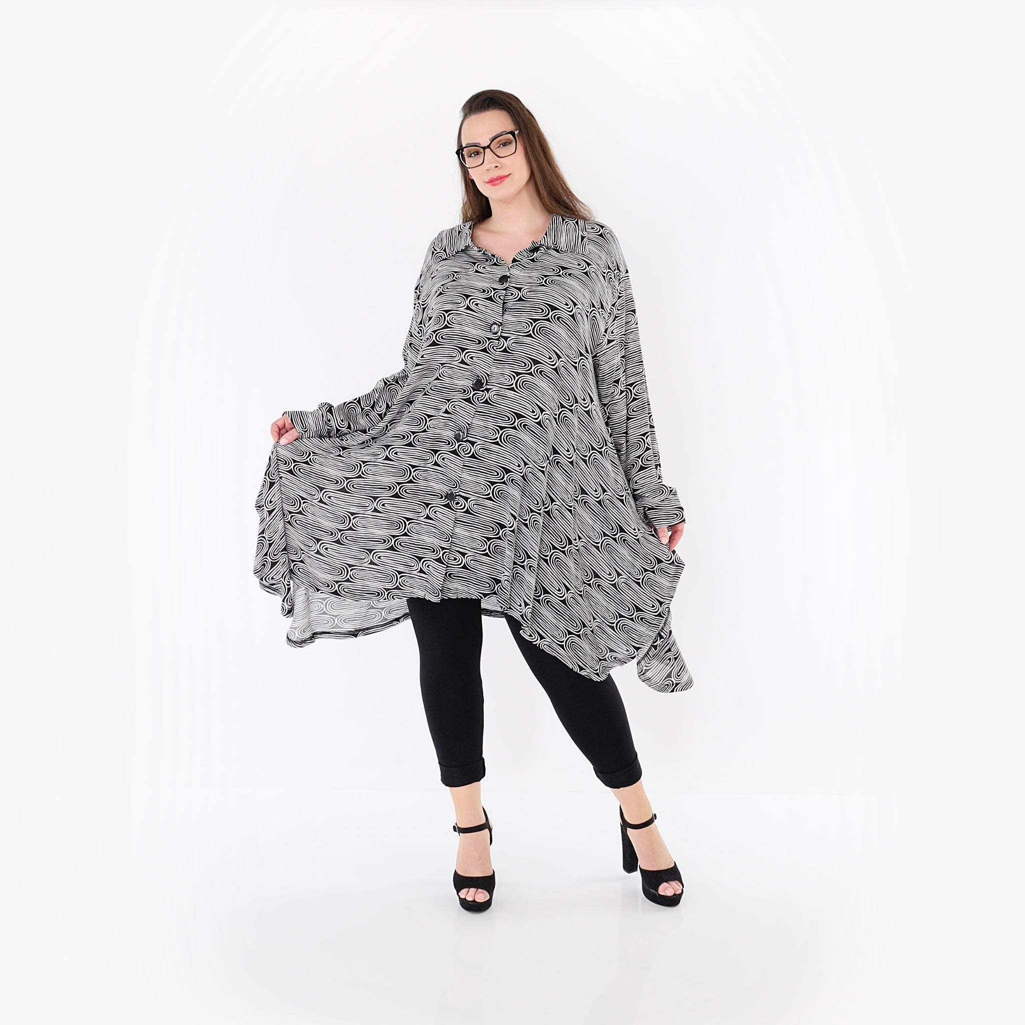 AKH Fashion Jacke 6917 SummerLove, Schwarz-Weiß