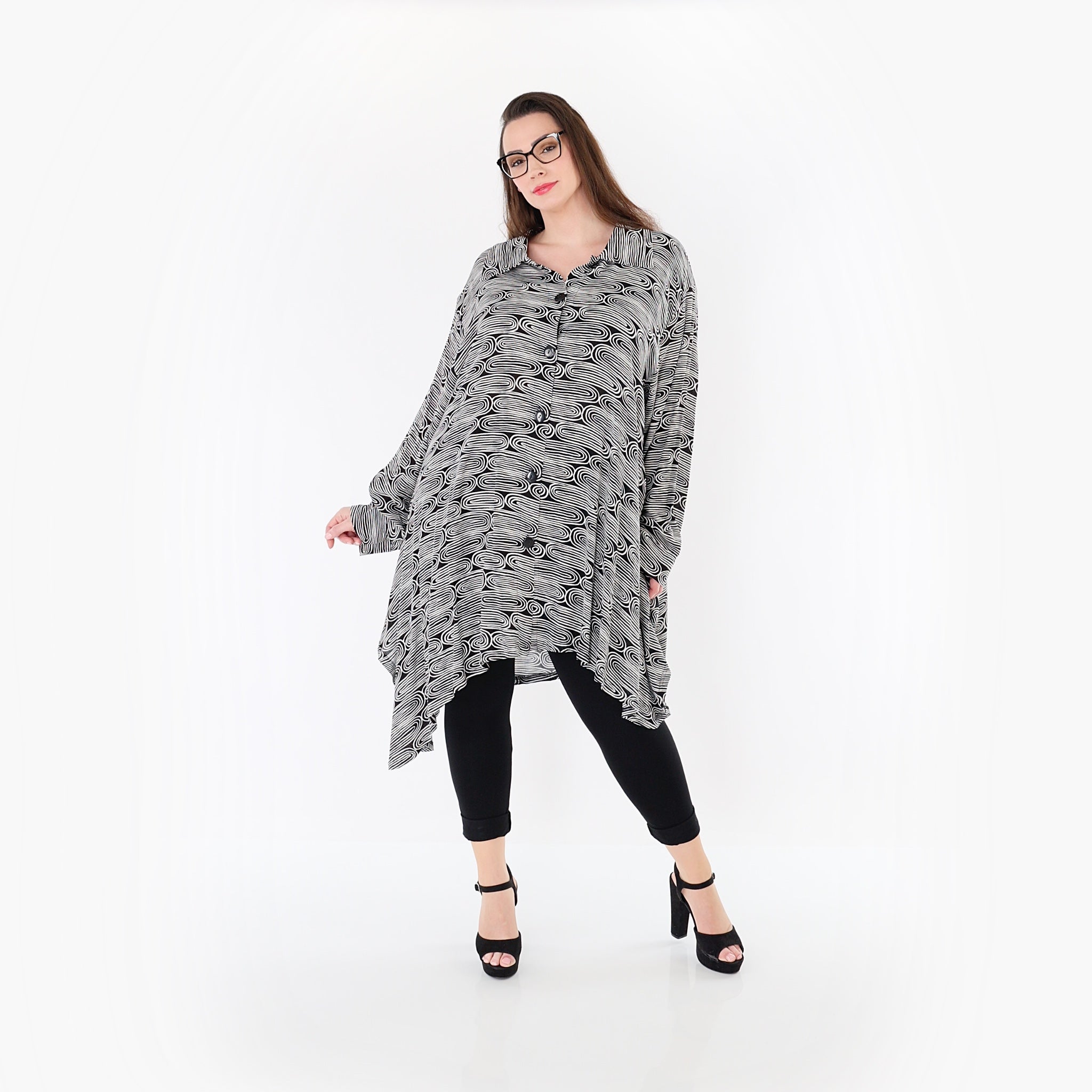 AKH Fashion Jacke 6917 SummerLove, Schwarz-Weiß