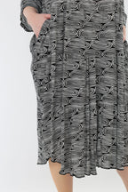 AKH Fashion 7065 Dress, Black and White