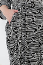AKH Fashion 7065 Dress, Black and White