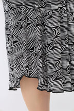 AKH Fashion 7065 Dress, Black and White