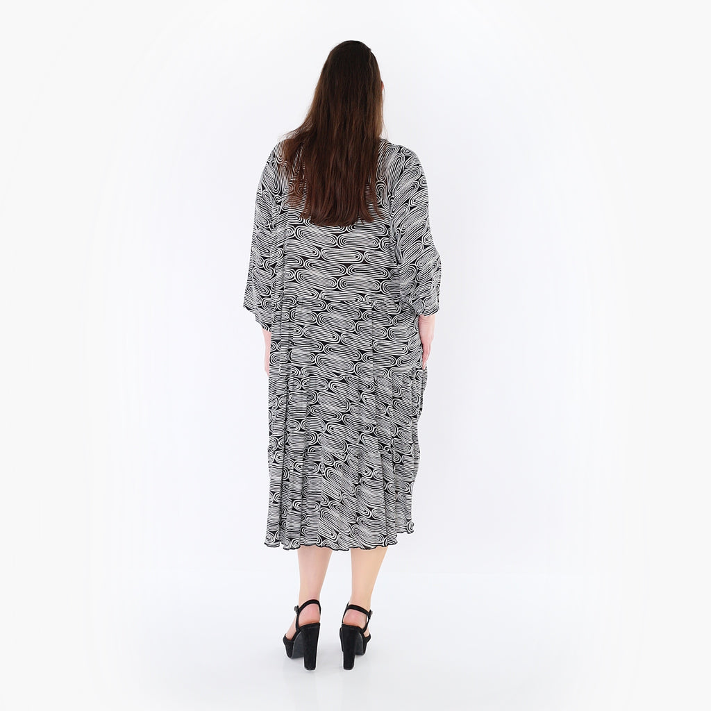 AKH Fashion 7065 Dress, Black and White