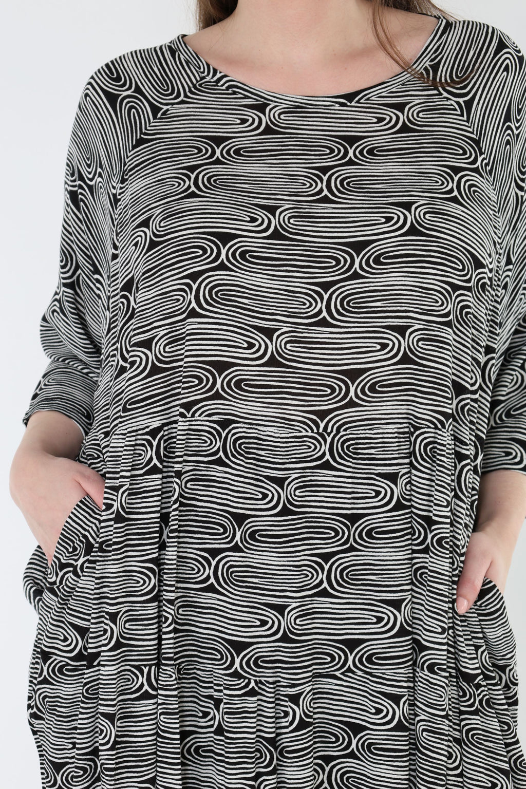 AKH Fashion 7065 Dress, Black and White