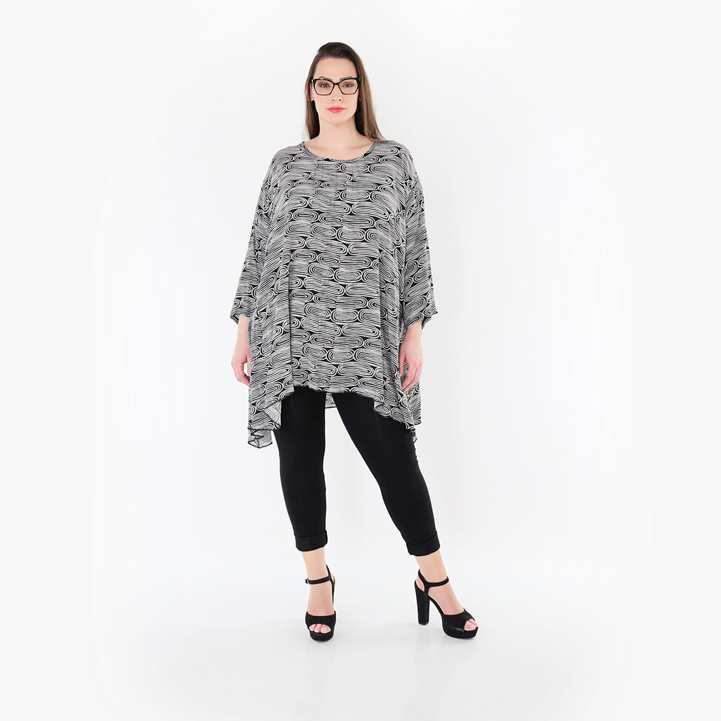 AKH Fashion 7069 Big Shirt, Black and White