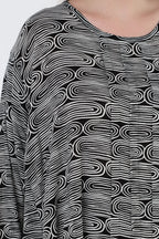 AKH Fashion 7069 Big Shirt, Black and White
