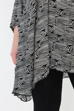 AKH Fashion 7069 Big Shirt, Black and White