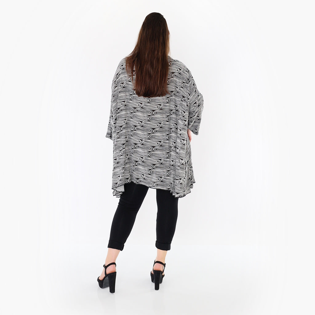 AKH Fashion 7069 Big Shirt, Black and White
