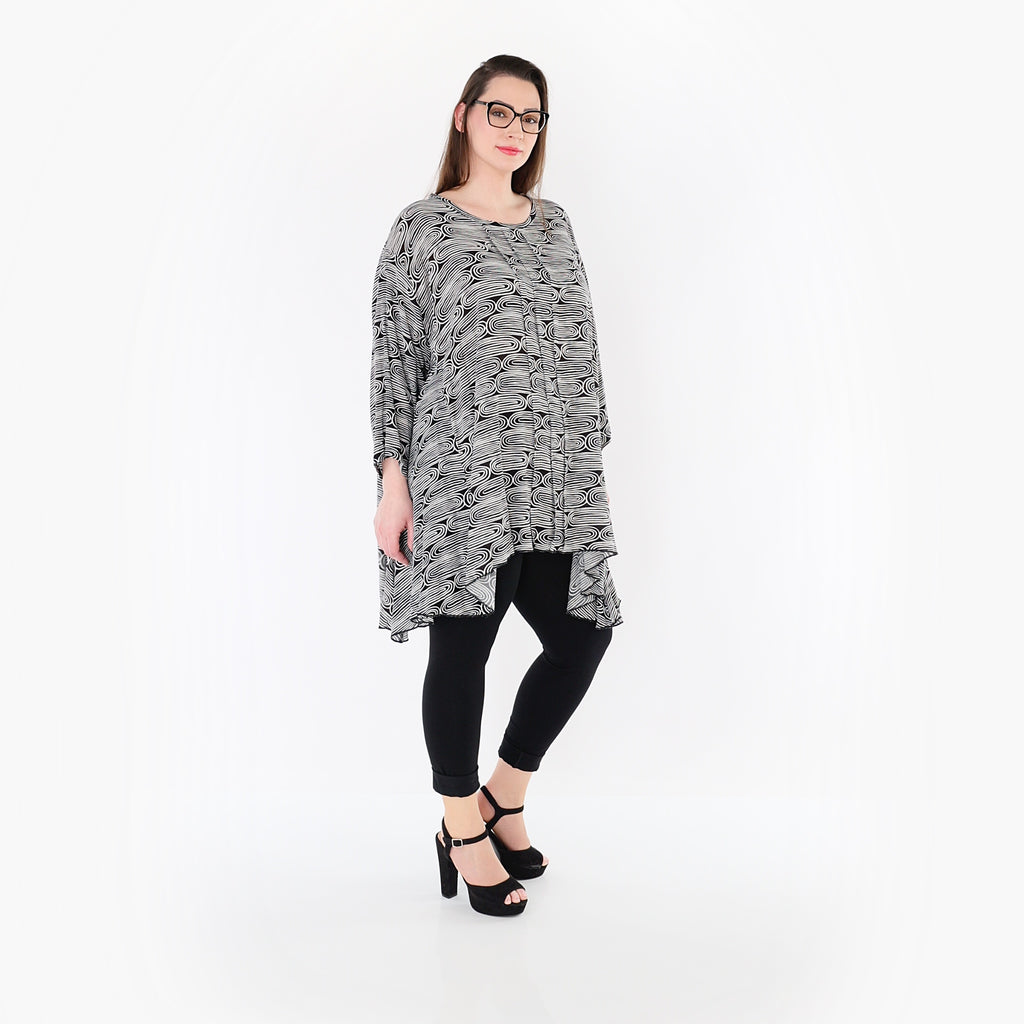 AKH Fashion 7069 Big Shirt, Black and White