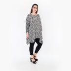 AKH Fashion 7069 Big Shirt, Black and White
