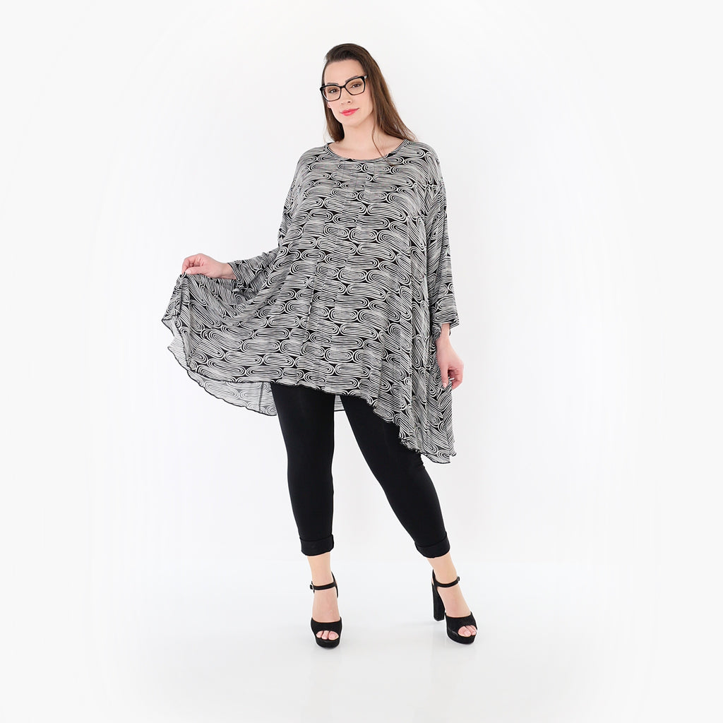 AKH Fashion 7069 Big Shirt, Black and White