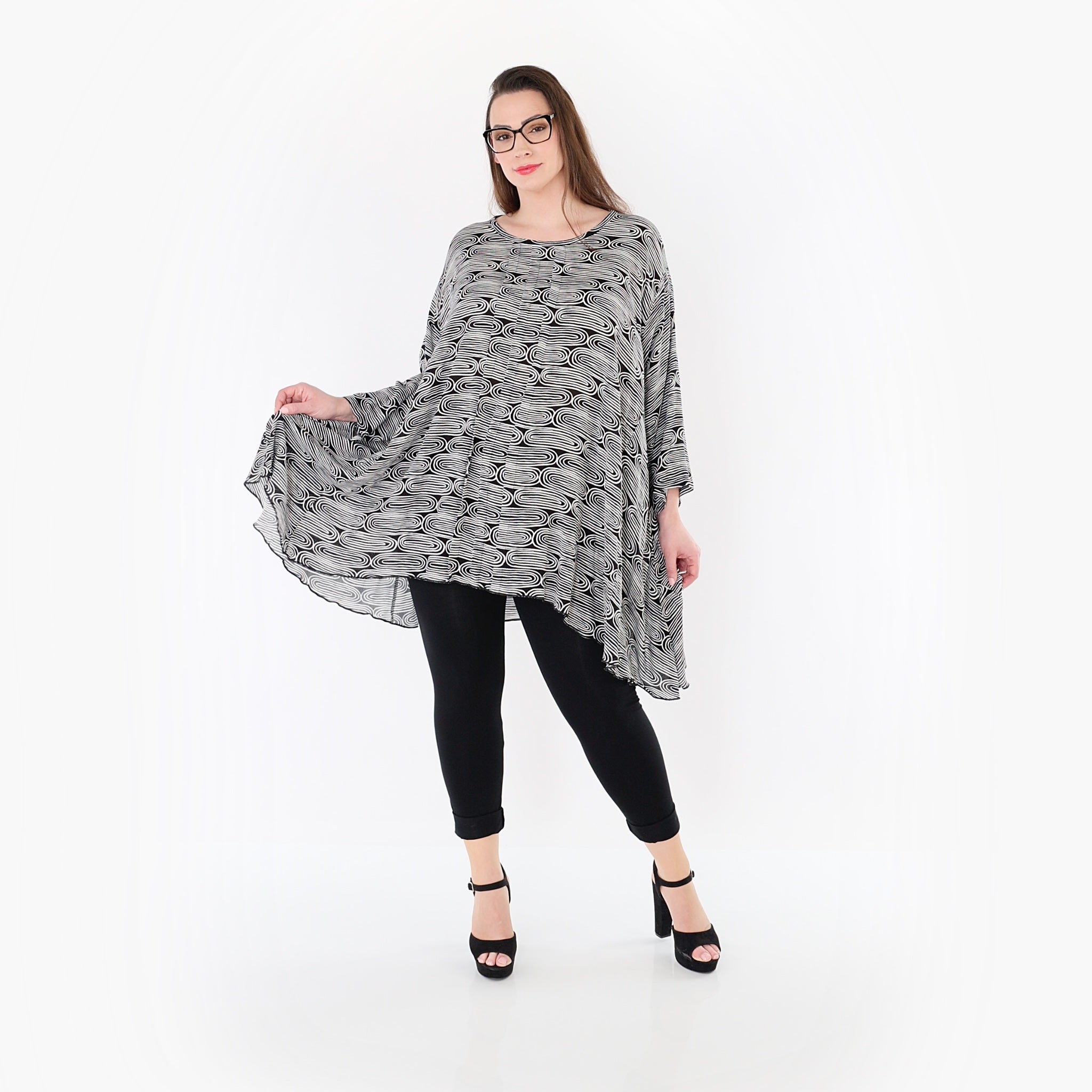 AKH Fashion Shirt 7069 SummerLove, Schwarz-Weiß