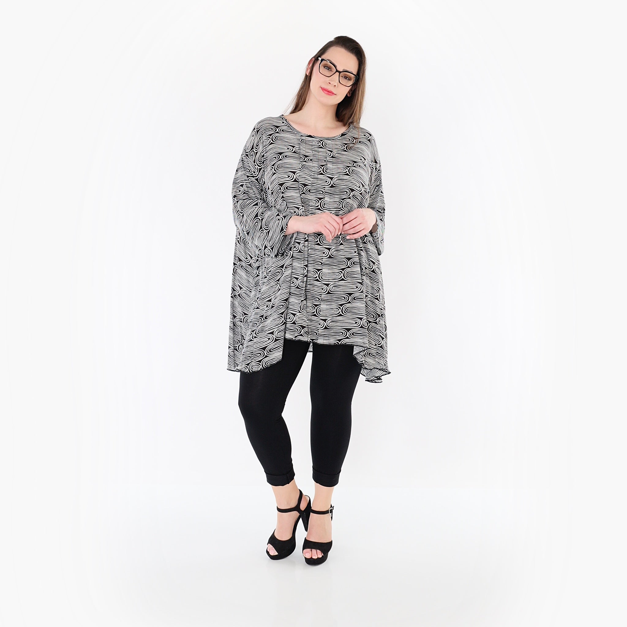 AKH Fashion Shirt 7069 SummerLove, Schwarz-Weiß