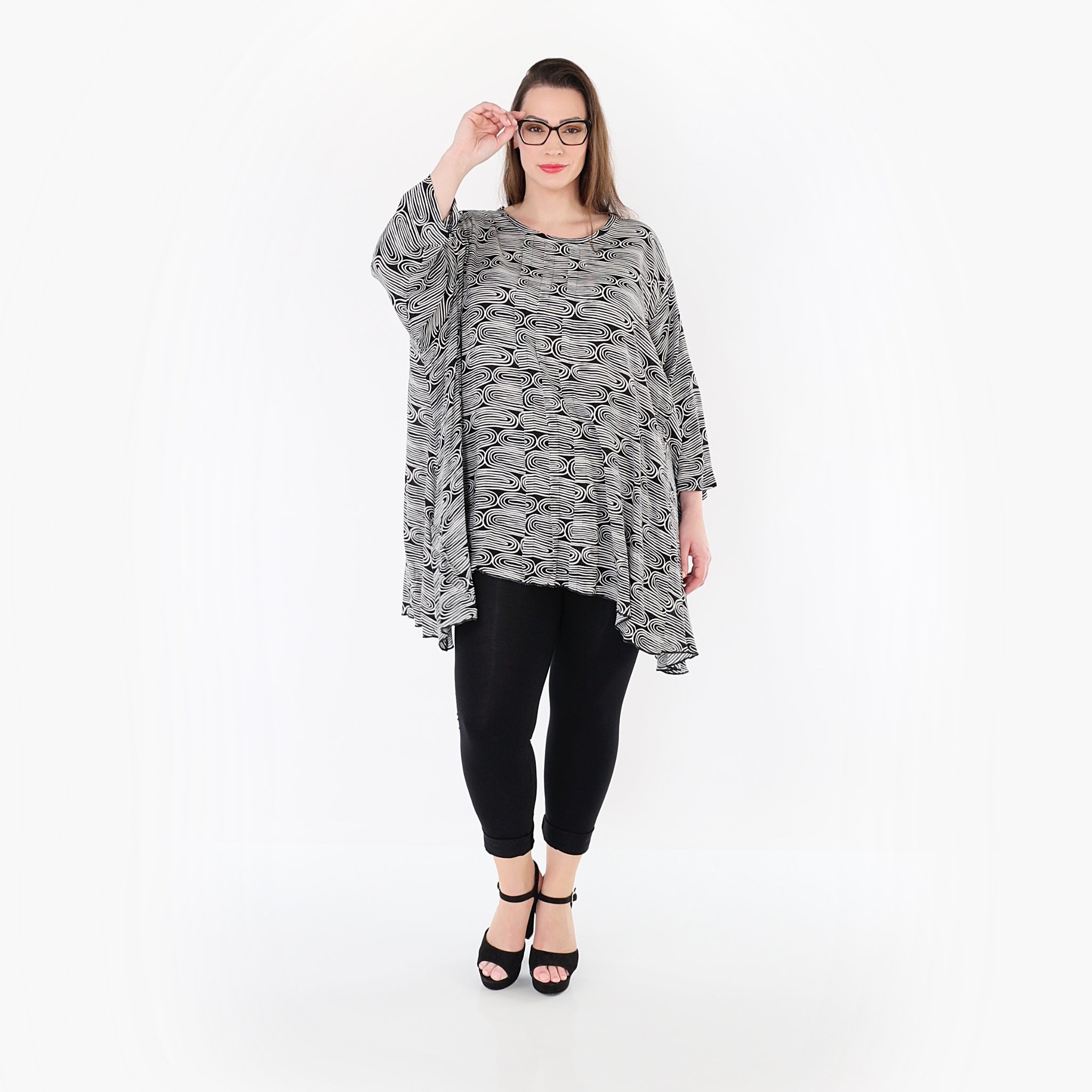 AKH Fashion Shirt 7069 SummerLove, Schwarz-Weiß