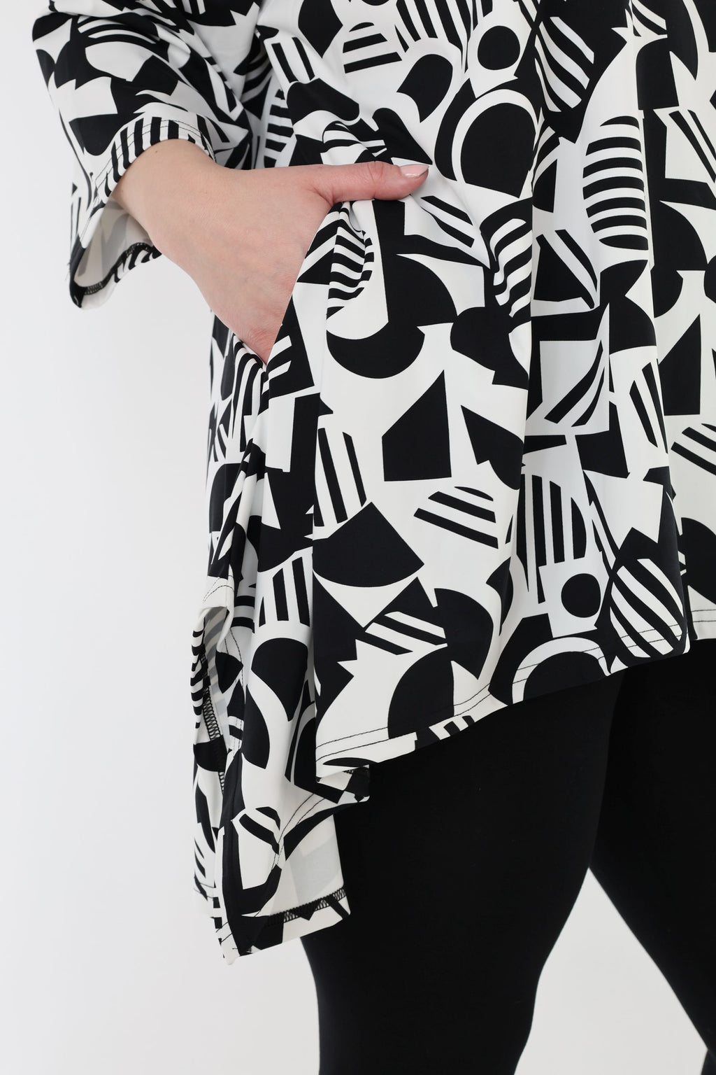 AKH Fashion 6809 Big Shirt, White-Black