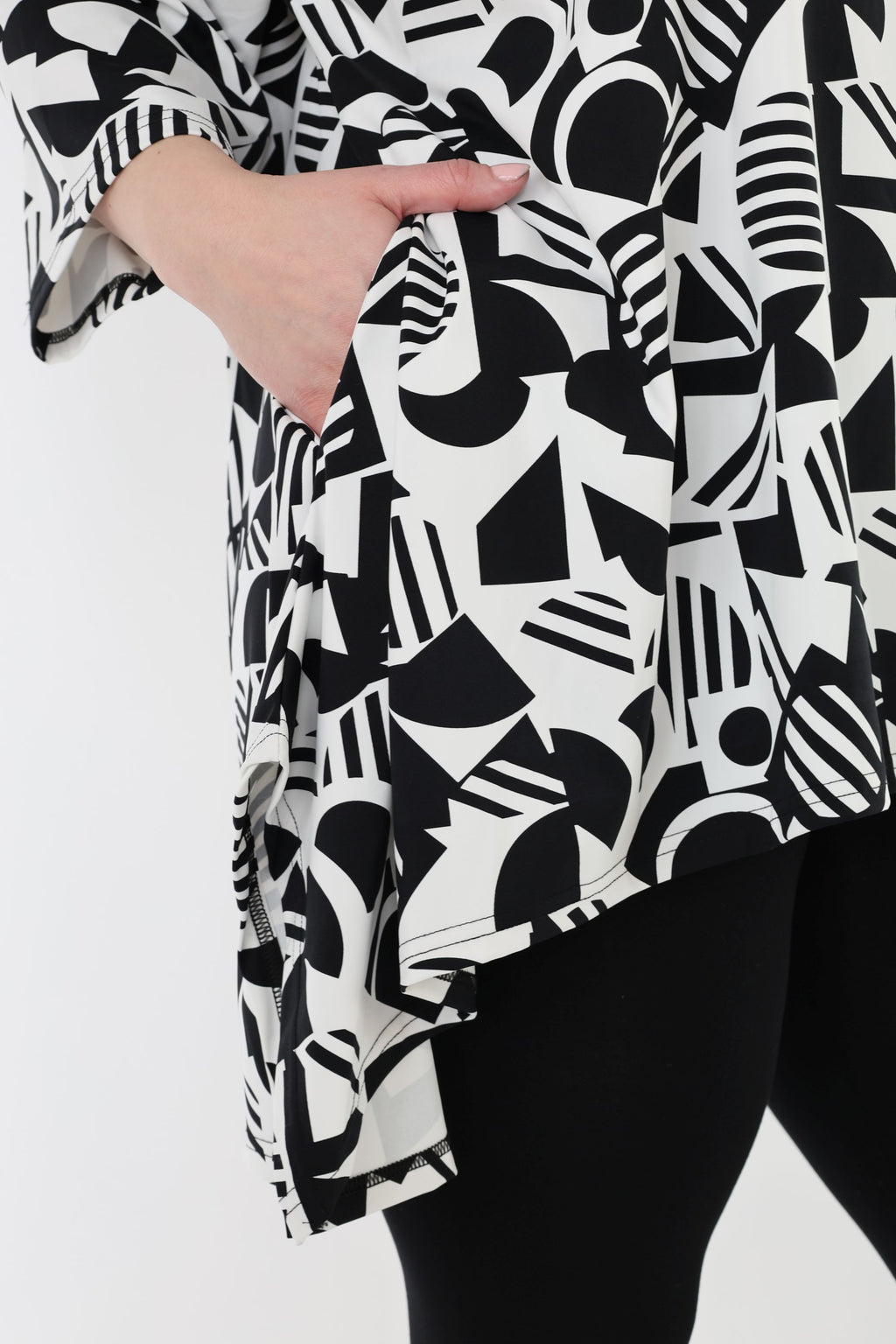 AKH Fashion 6809 Big Shirt, White-Black