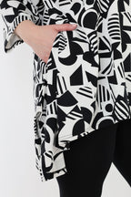 AKH Fashion 6809 Big Shirt, White-Black