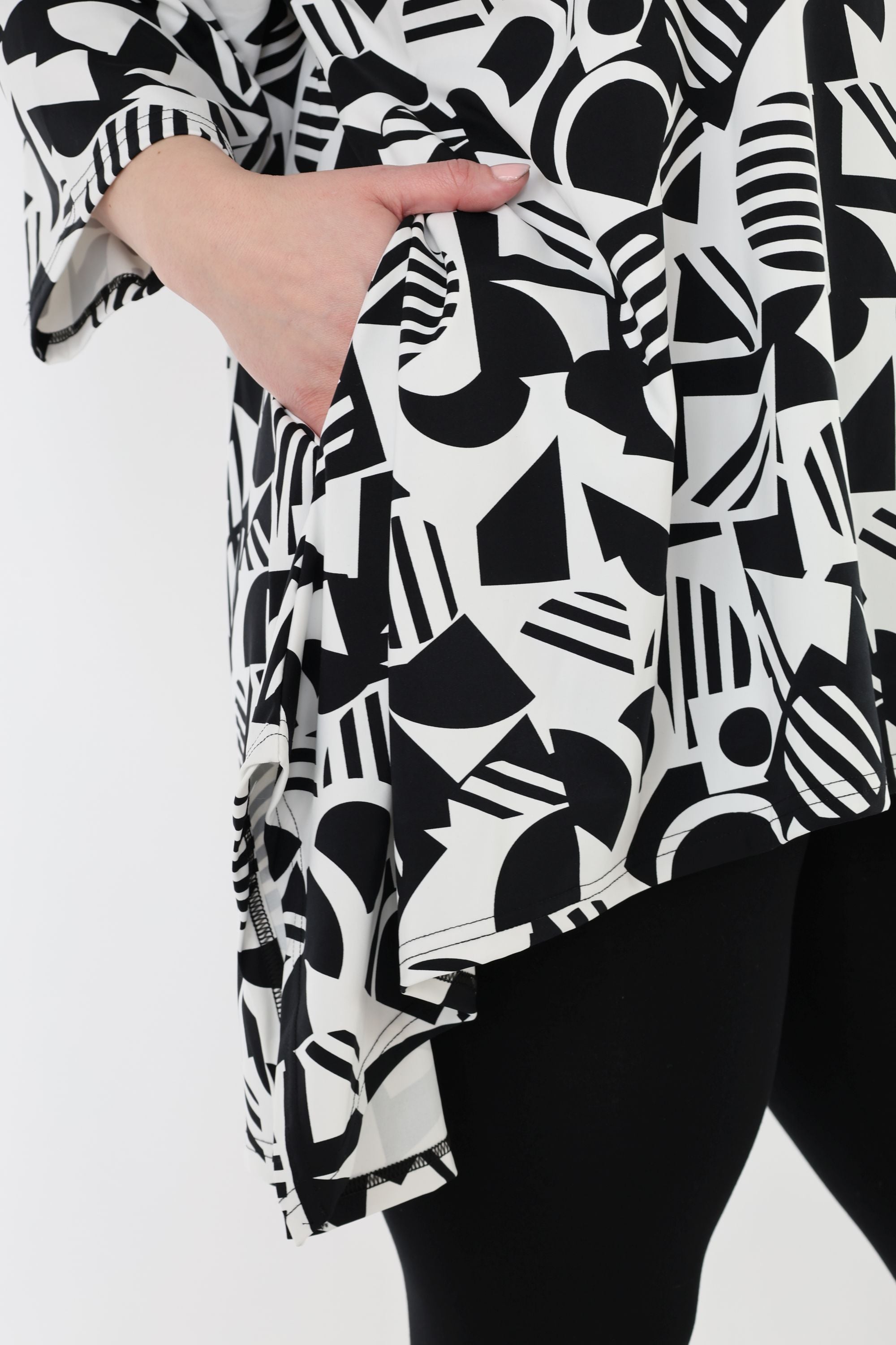 AKH Fashion 6809 Big Shirt, White-Black