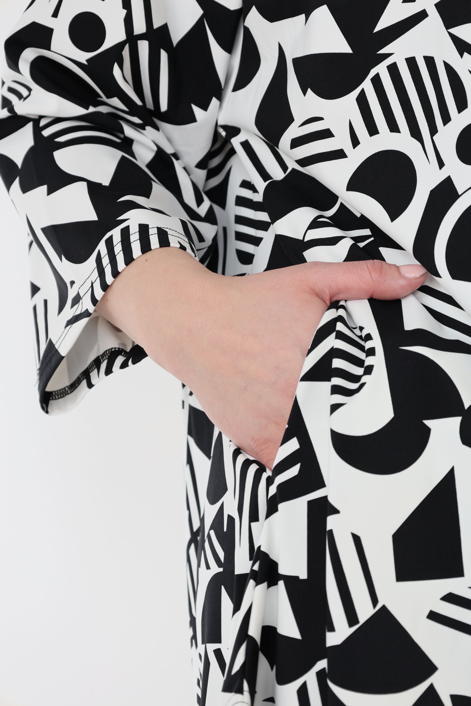 AKH Fashion 6809 Big Shirt, White-Black