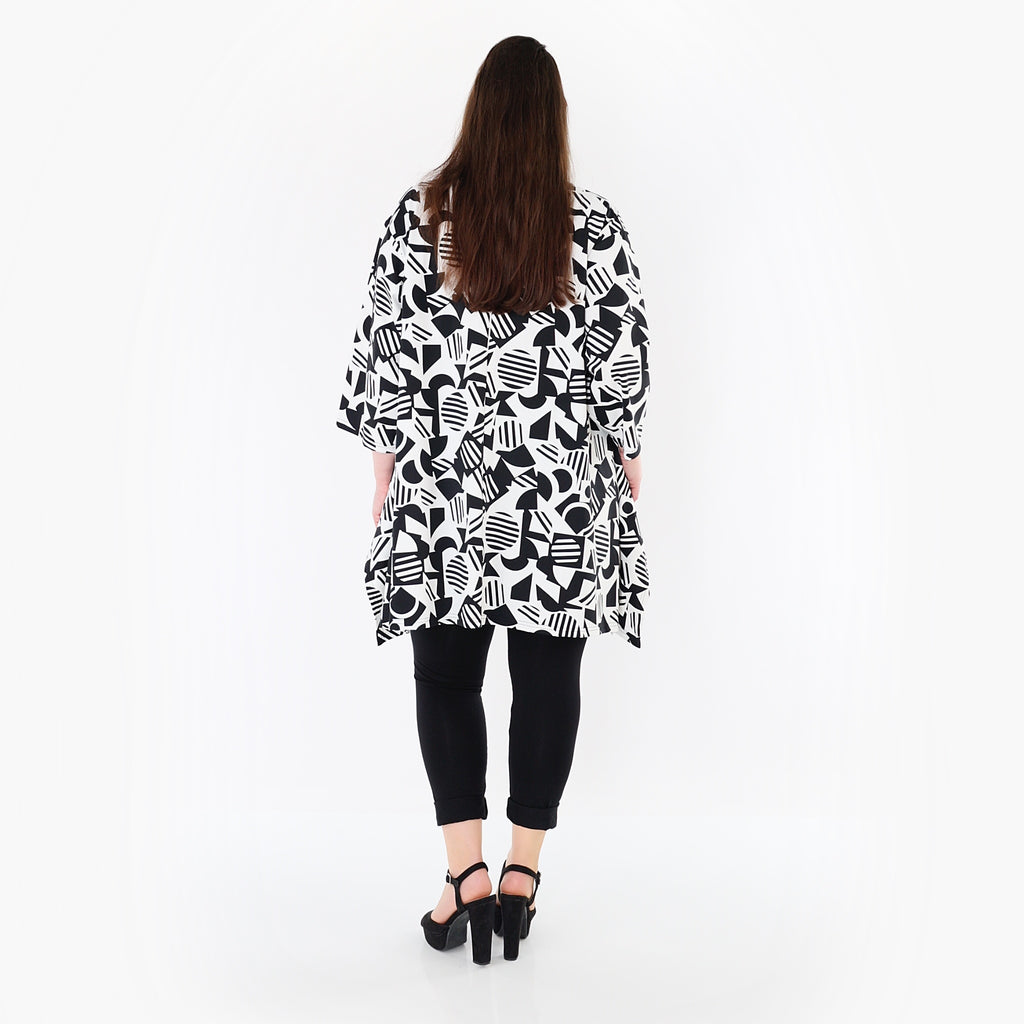 AKH Fashion 6809 Big Shirt, White-Black