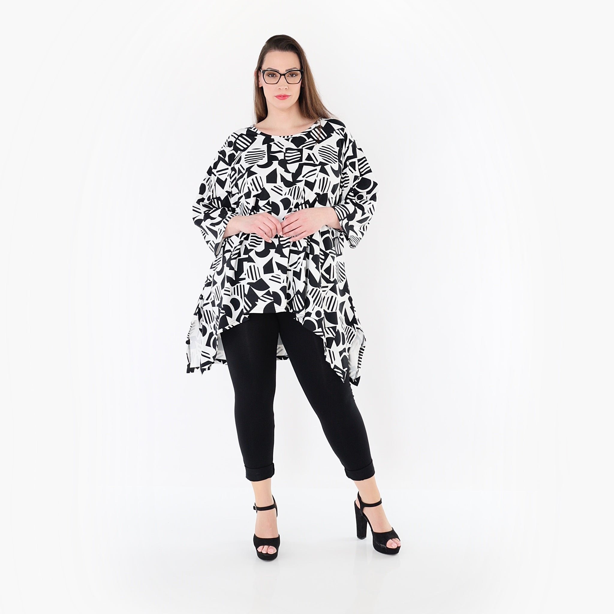 AKH Fashion Shirt 6809 Milan, Weiß-Schwarz
