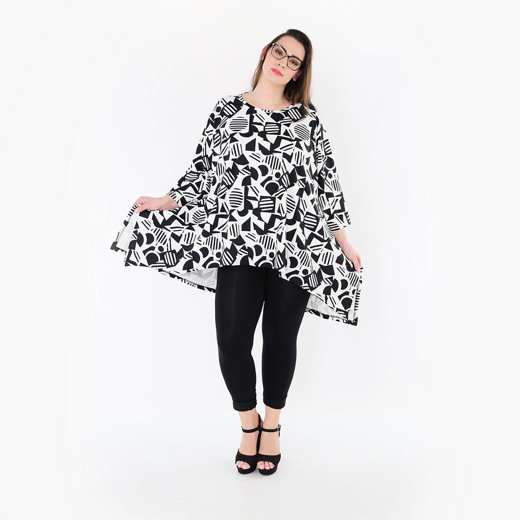 AKH Fashion 6809 Big Shirt, White-Black