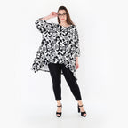 AKH Fashion 6809 Big Shirt, White-Black