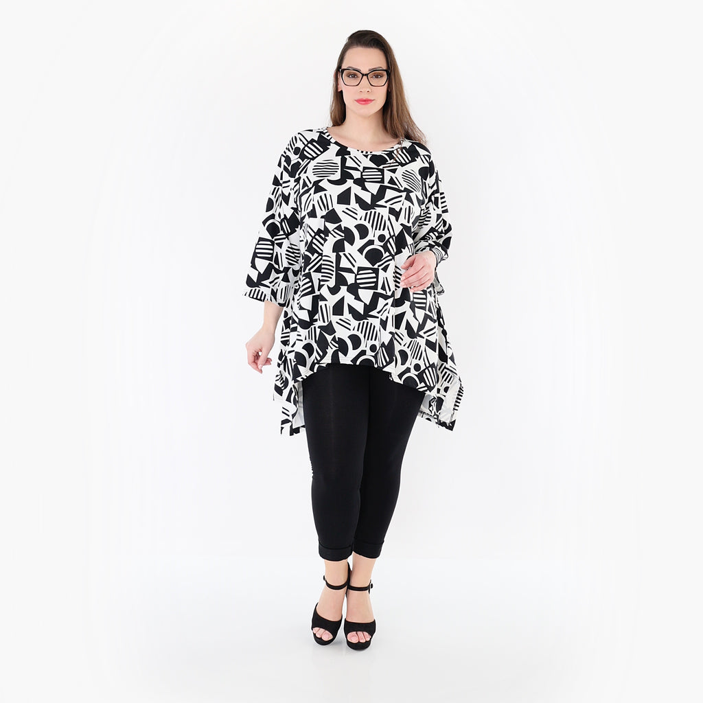 AKH Fashion 6809 Big Shirt, White-Black