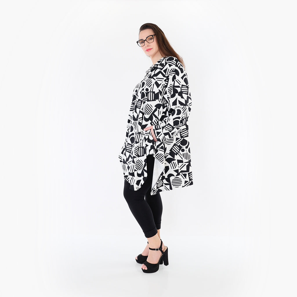 AKH Fashion 6917 Jacket, White-Black
