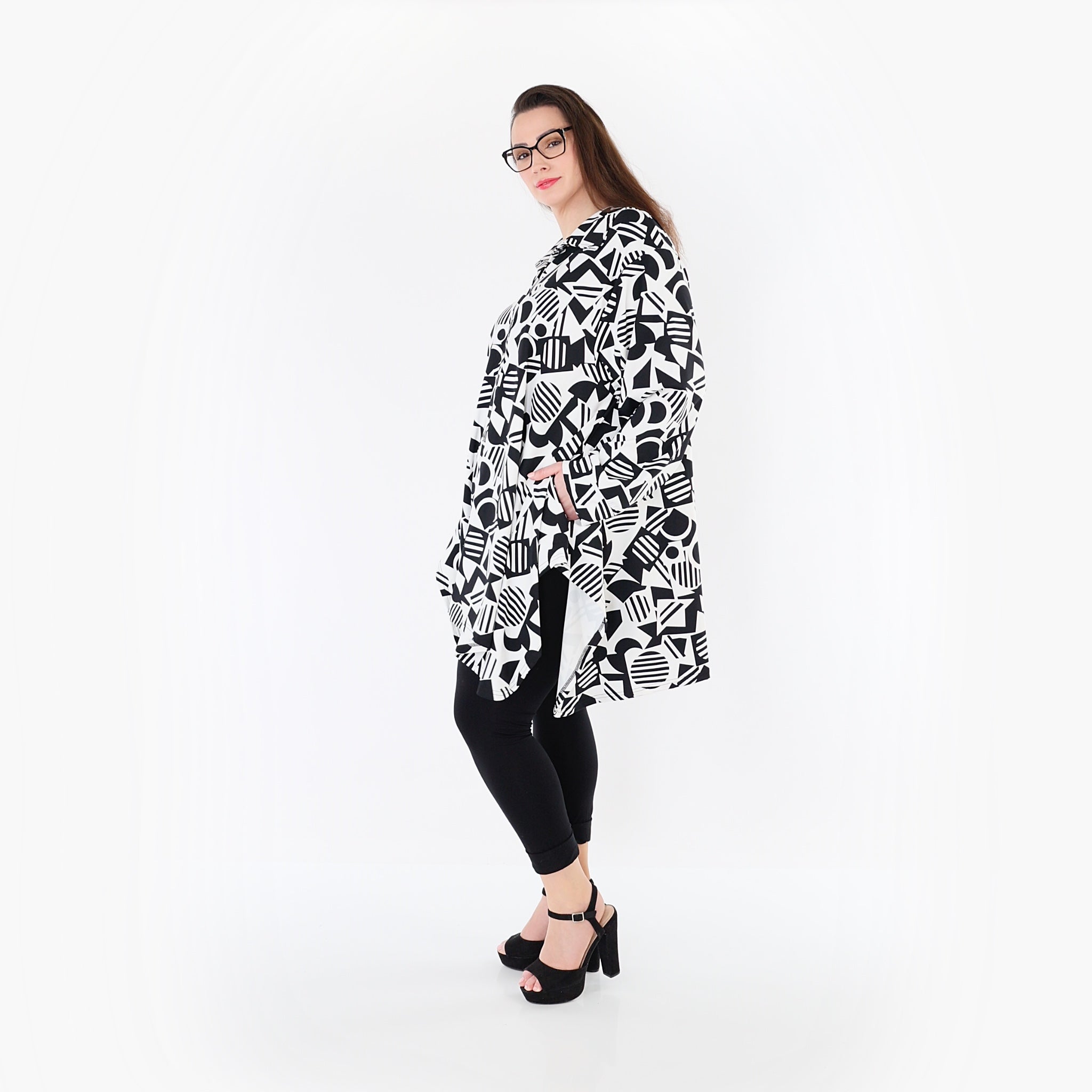 AKH Fashion 6917 Jacket, White-Black