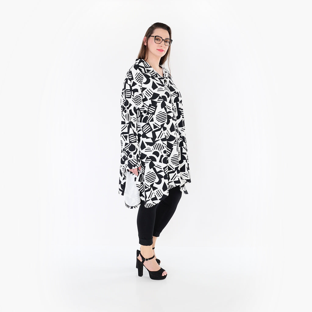 AKH Fashion 6917 Jacket, White-Black
