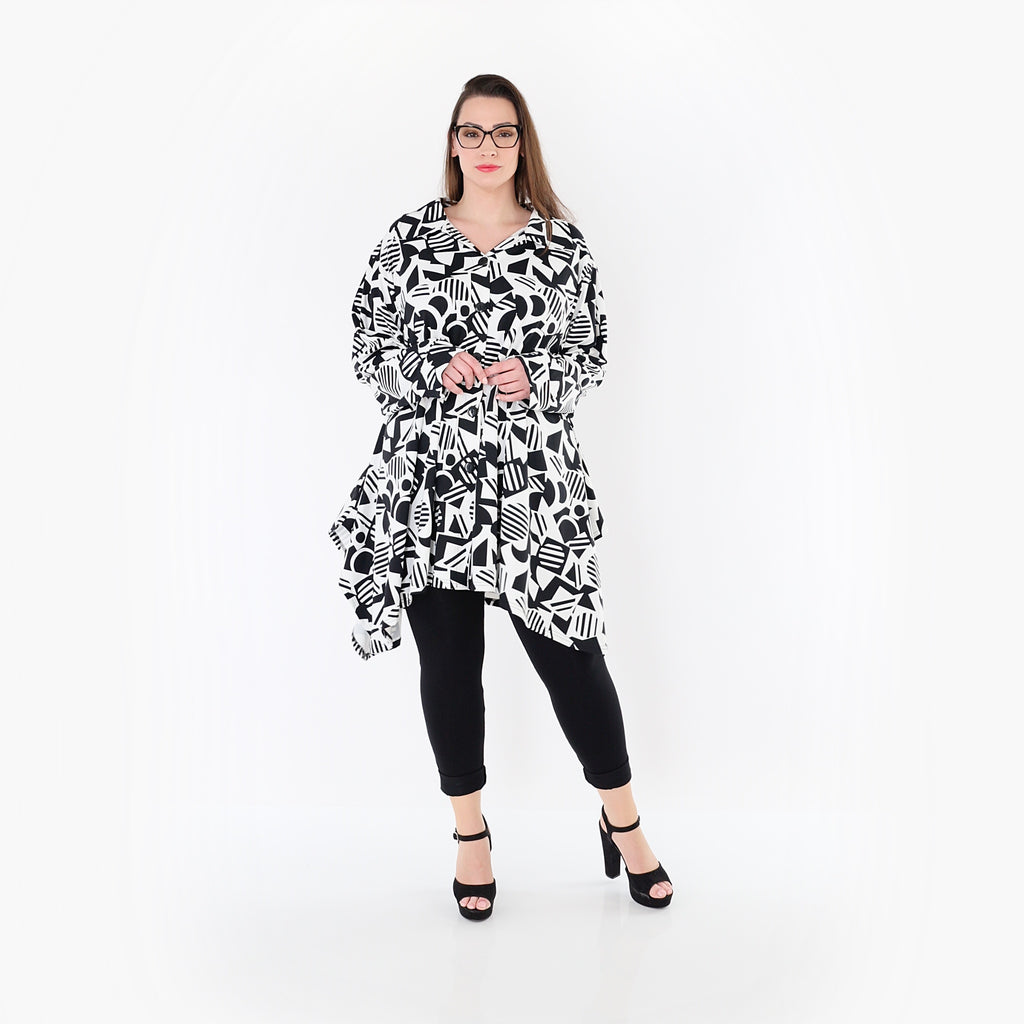 AKH Fashion 6917 Jacket, White-Black