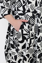 AKH Fashion 7198 Dress, White-Black