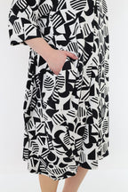 AKH Fashion 7198 Dress, White-Black
