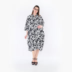 AKH Fashion 7198 Dress, White-Black