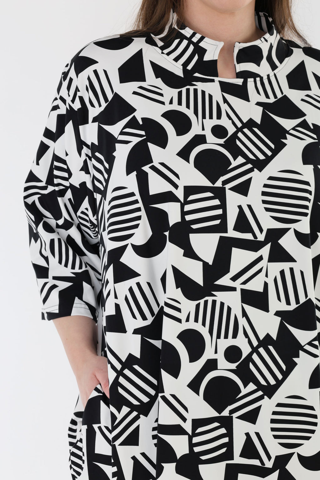 AKH Fashion 7198 Dress, White-Black