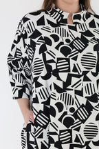 AKH Fashion 7198 Dress, White-Black