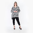 AKH Fashion 7718 Big Shirt, White-Black