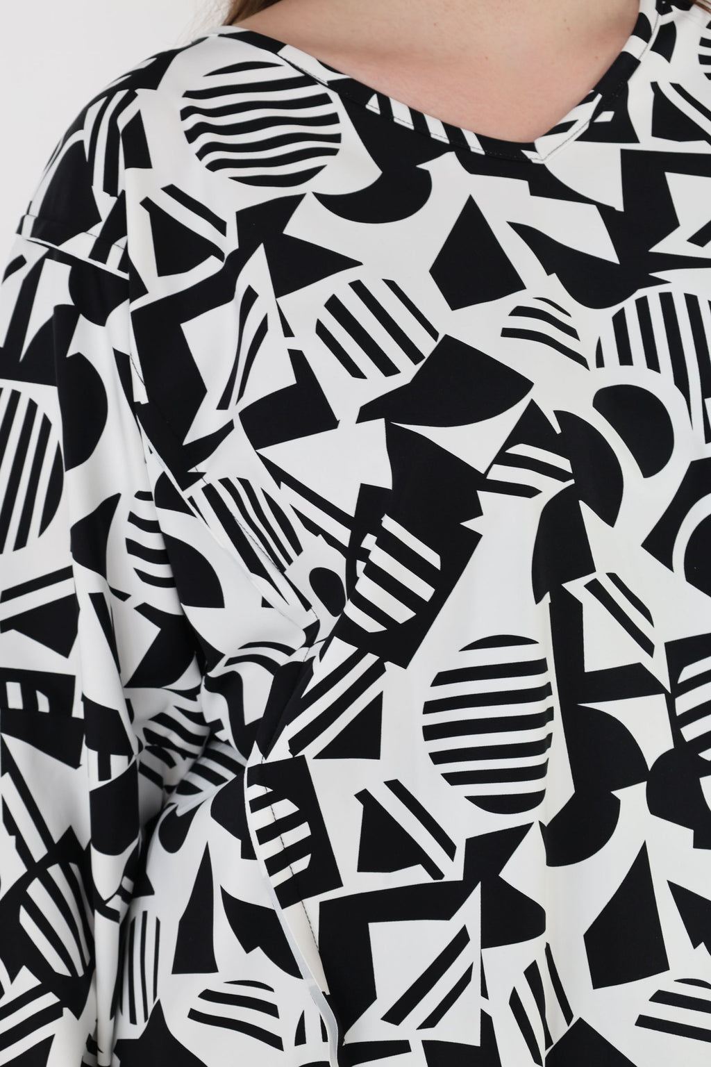 AKH Fashion 7718 Big Shirt, White-Black