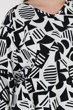 AKH Fashion 7718 Big Shirt, White-Black