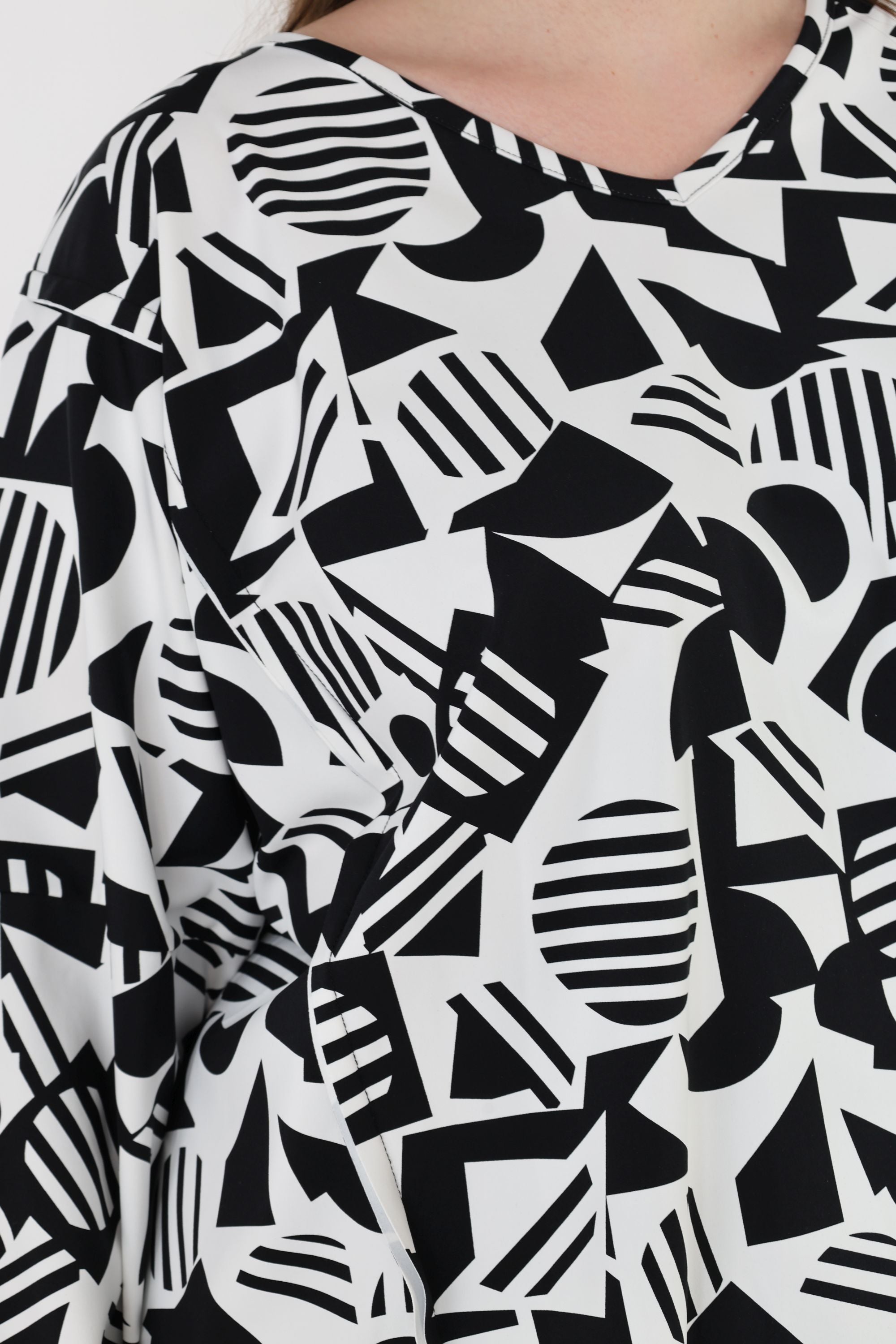 AKH Fashion 7718 Big Shirt, White-Black